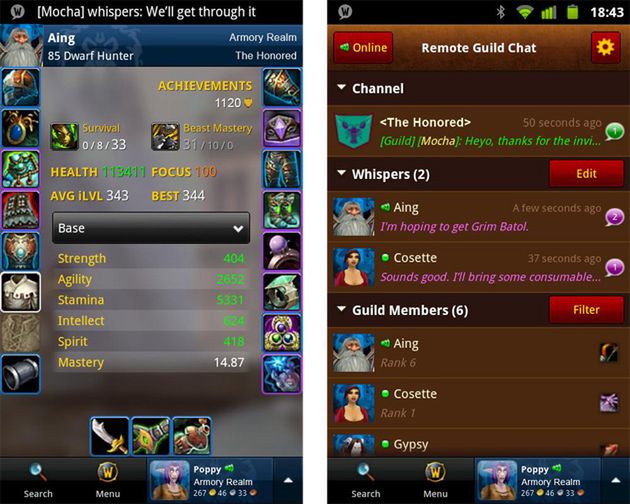 World of Warcraft Remote App w Android Markecie 2
