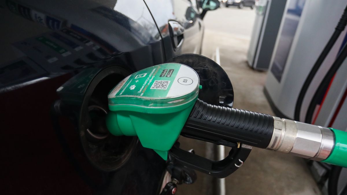 A fuel pump during a car refueling is seen at a gas station in this illustration photo taken in Krakow, Poland on January 13, 2023. (Photo by Jakub Porzycki/NurPhoto via Getty Images)