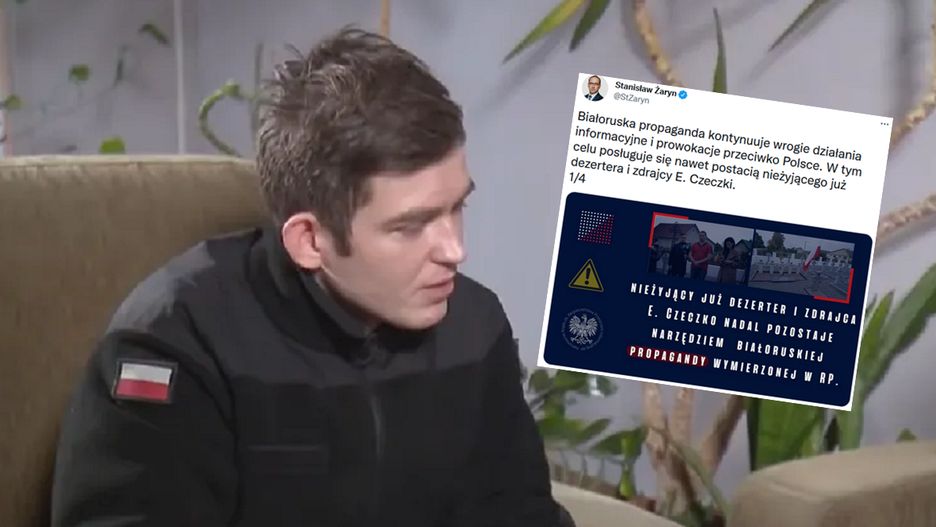 Spektakl nad grobem Emila Czeczki. Białoruska propaganda znów atakuje Polskę