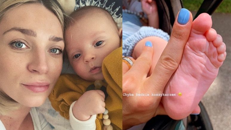 Martyna Gliwińska chwali się stópką synka