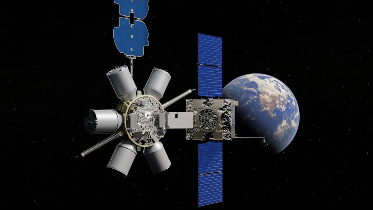 Wizualizacja kosmicznej stacji paliw GAS-T