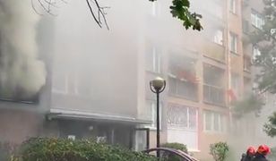 Warszawa. Pożar na Powiślu. Wieżowiec w ogniu