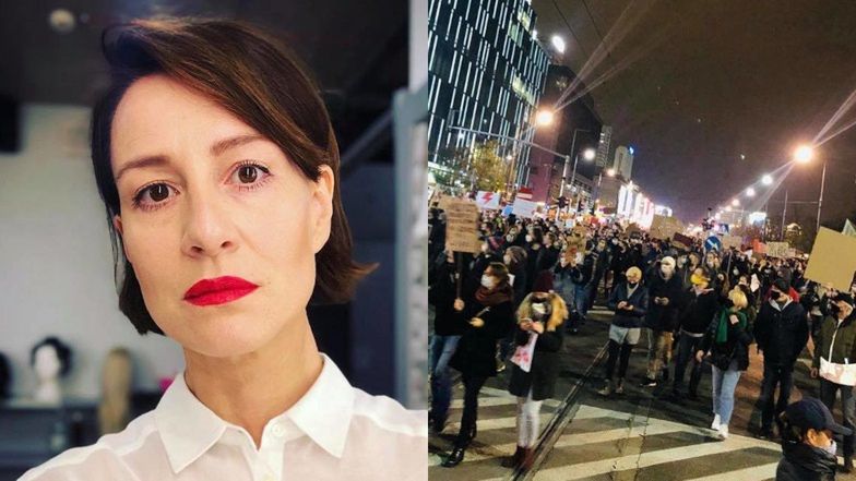 Maja Ostaszewska relacjonuje atak chuliganów na protestujących: "Czuliśmy gaz łzawiący. Obok nas spadały petardy"