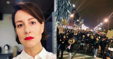 Maja Ostaszewska relacjonuje atak chuliganów na protestujących: "Czuliśmy gaz łzawiący. Obok nas spadały petardy"