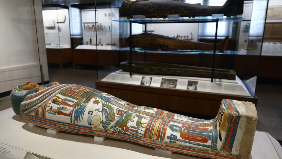 The Mummy and Coffin of Meresamun at the Oriental Institute of the University of Chicago in Chicago, United States, on October 18, 2022. (Photo by Beata Zawrzel/NurPhoto via Getty Images)