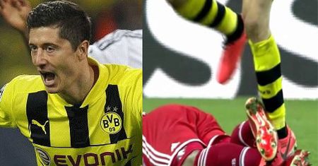 Lewandowski FAULUJE! STANĄŁ MU NA NODZE!