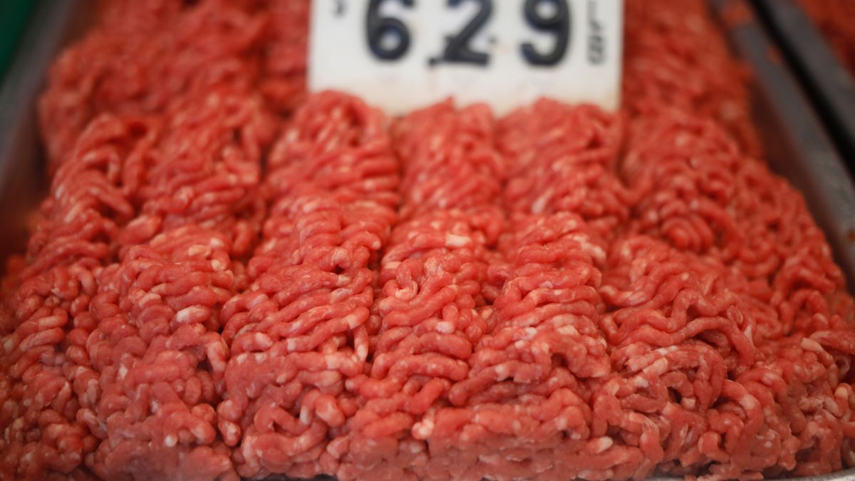 Ground chuck meat for sale at a butcher shop in Louisville, Kentucky, U.S., on Tuesday, Aug. 23, 2022. In 2022, food price increases are expected to be above the increases in 2020 and 2021, according to the US Department Of Agriculture "Food Price Outlook" report. Photographer: Luke Sharrett/Bloomberg via Getty Images