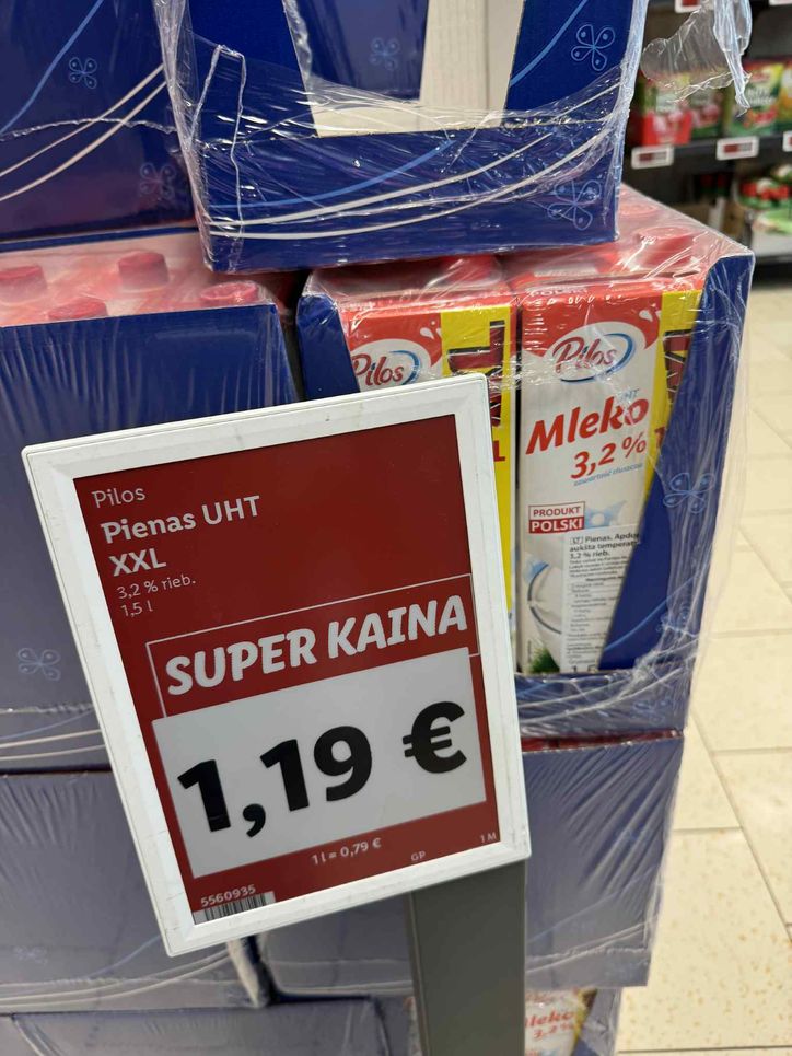 Cena mleka na Litwie