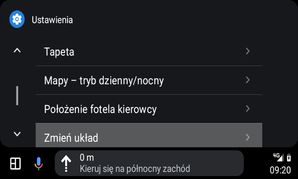 Ustawienia Androida Auto