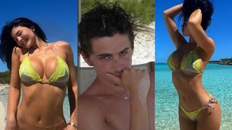 Bikiniara Kylie Jenner i Timothée Chalamet razem, ale osobno smażą się na plaży. Miłość kwitnie? (ZDJĘCIA)