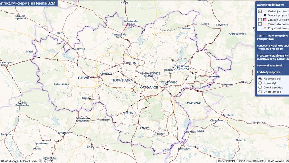 Dzięki specjalnej mapie można poznać sieć połączeń kolejowych.