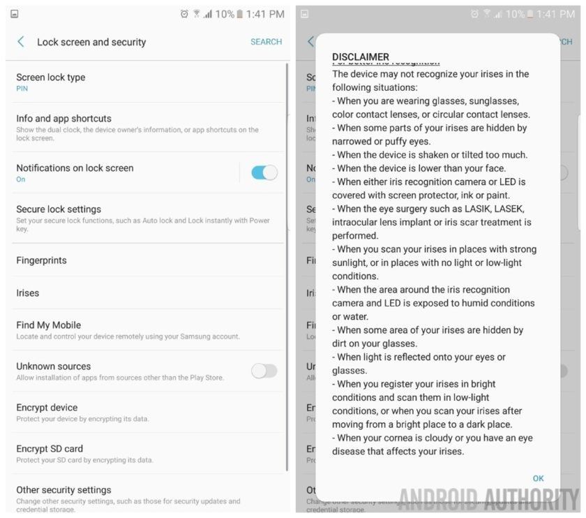 Skaner tęczówki z Galaxy Note7 będzie miał mnóstwo ograniczeń 2