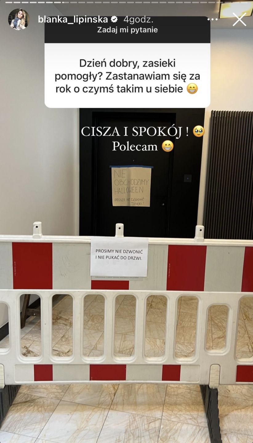 Blanka Lipińska postawiła zakaz wstępu przed mieszkaniem