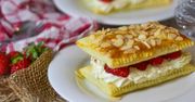 Obłędny deser z ciasta francuskiego: millefeuille z kremem mascarpone i  truskawkami
