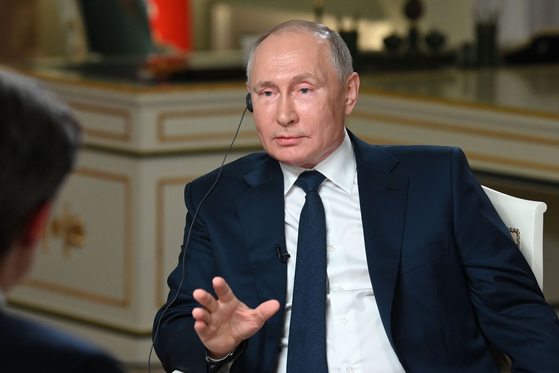 MOSCOW, RUSSIA - JUNE 14, 2021: Russia's President Vladimir Putin gives an interview to NBC News at the Moscow Kremlin. Maxim Blinov/Russian Presidential Press and Information Office/TASS (Photo by Maxim Blinov\TASS via Getty Images)