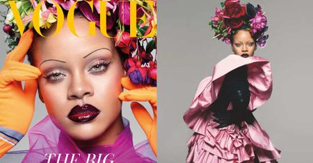 Rihanna i jej cienkie brwi na wrześniowej okładce "Vogue'a"
