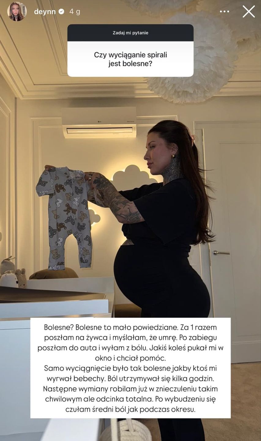 Deynn o zbliżającym się połogu, 800+ i terapii