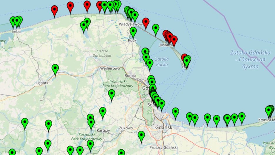 Mapka znajduje się na stronie www.sk.gis.gov.pl/index.php/kapieliska/mapa.