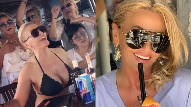 Dagmara Kaźmierska bawi się na jachcie