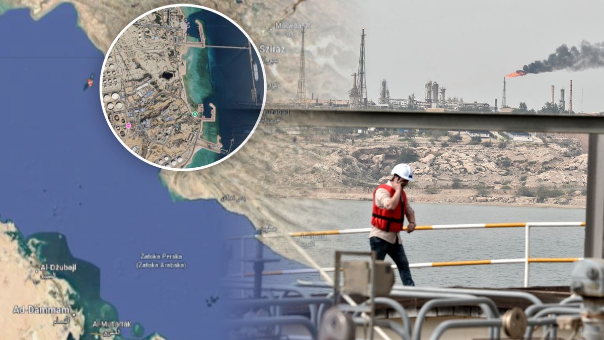 Wyspa Chark z portem naftowym 