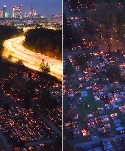 Morze świateł na Powązkach. Wyjątkowe nagranie z Warszawy