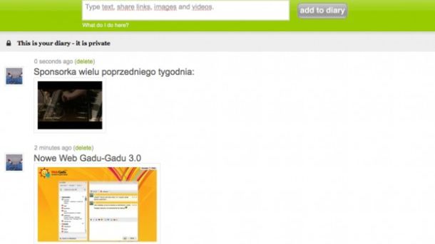 Diary.com - więcej niż Twitter, ale mniej niż blog 1