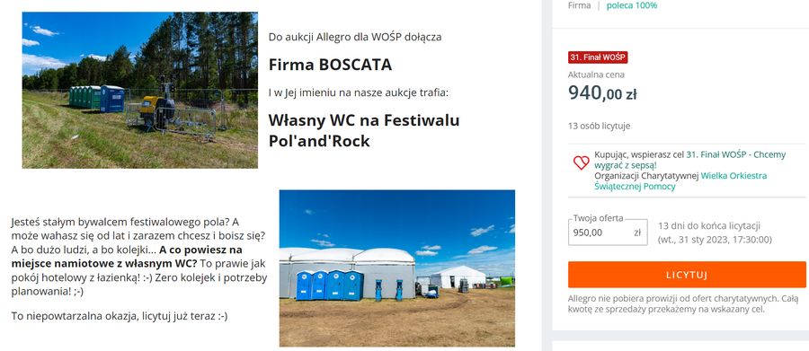 Najciekawsze aukcje WOŚP 2023