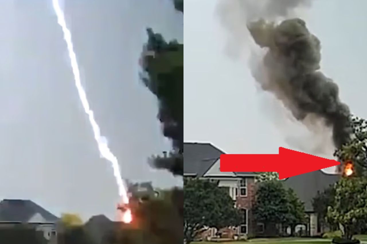 Lightning strikes spark alarm in north Texas neighborhoods
