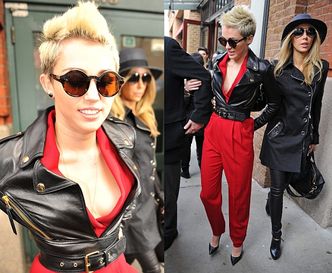 "Rockowa" Miley na Fashion Week w Nowym Jorku (BEZ STANIKA)
