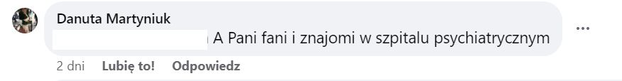 Danuta Martyniuk ubliżyła internautce