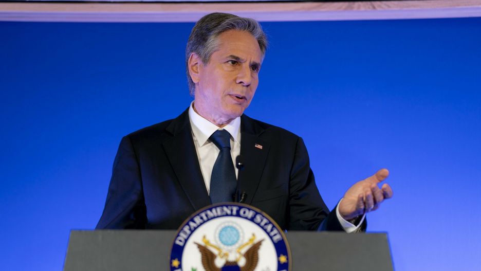 Temporary
Secretary of State Antony Blinken gives a speech on the U.S. Africa Strategy at the University of Pretoria's Future Africa Campus in Pretoria, South Africa, Monday, Aug. 8, 2022. Blinken is on a ten day trip to Cambodia, Philippines, South Africa, Congo, and Rwanda. (AP Photo/Andrew Harnik, Pool)
AP Pool