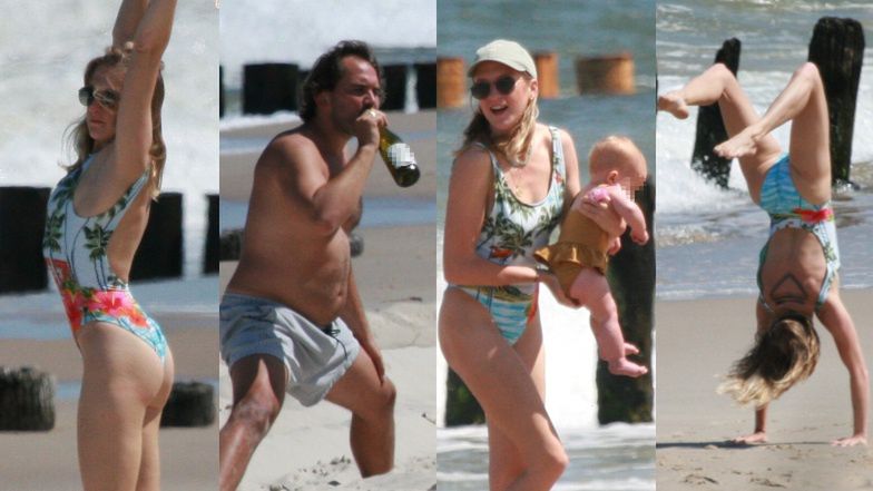 Lara Gessler i Piotr Szeląg z córką Neną