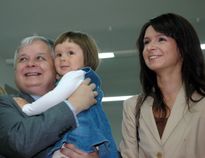 Marta Kaczyńska z ojcem i córką