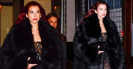 Dua Lipa w futerku i przezroczystym kombinezonie przemierza ulice Nowego Jorku. Stylowa?