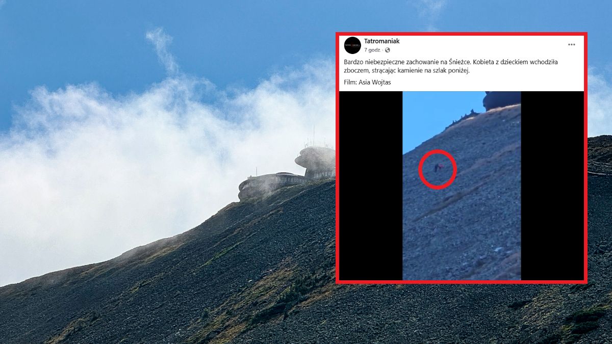 Turystka wspinała się na Śnieżkę razem z dzieckiem