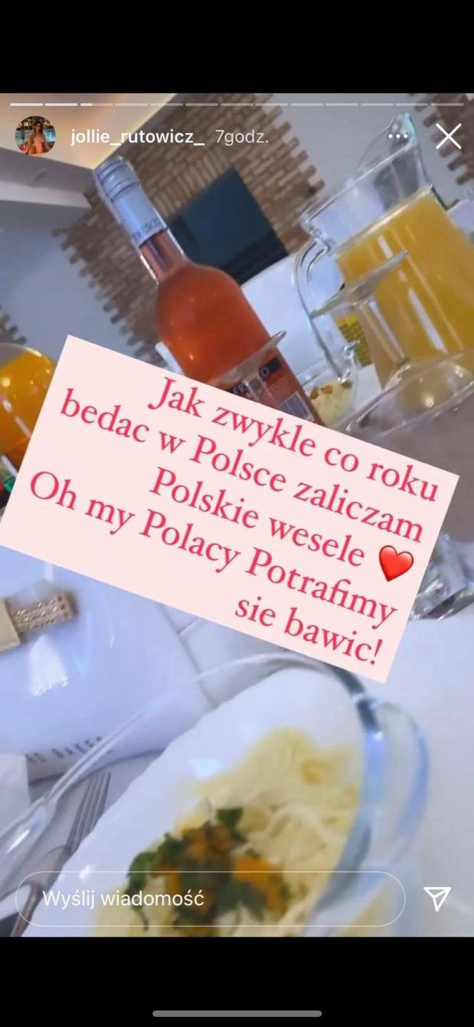 Jola Rutowicz baluje na polskim weselu