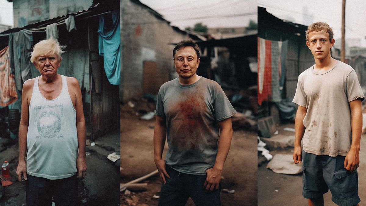 Miliarderzy: Donald Trump, Elon Musk oraz Mark Zuckerberg w alternatywnym wydaniu.