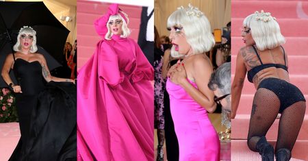 GALA MET 2019: Lady Gaga zaprezentowała cztery stylizacje, rozbierając się na czerwonym dywanie (ZDJĘCIA)
