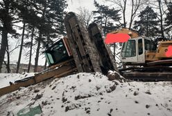 Strzegom. Zderzenie dwóch koparek. Jedna osoba trafiła do szpitala