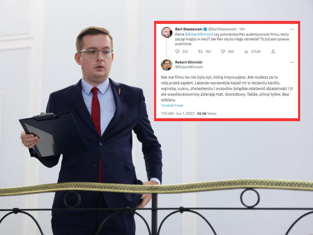 Bart Staszewski pyta Roberta Winnickiego o rzekome nagrania. Poseł odpowiada 