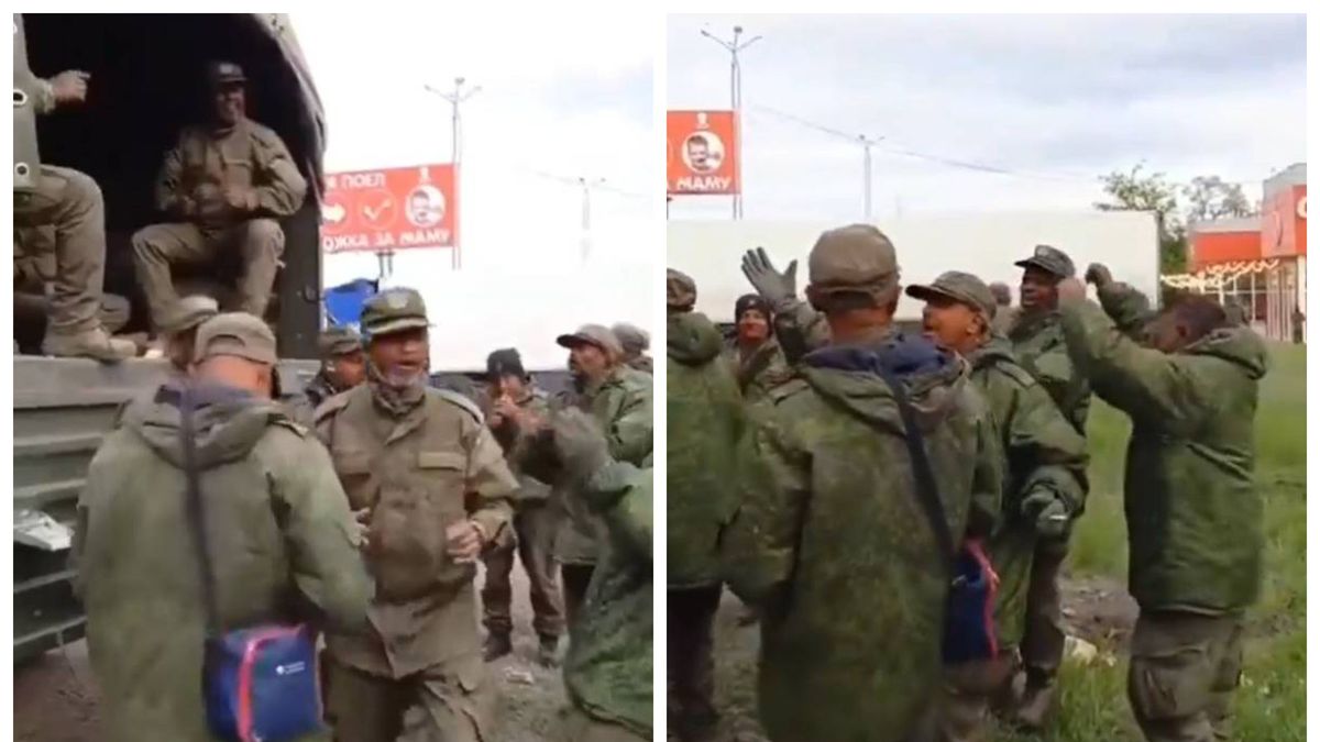 "Rosjanie" tańczą przed wysłaniem na front w Ukrainie, to najemnicy z Afryki