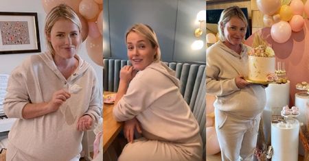 Olga Frycz z dużym ciążowym brzuszkiem bawi się na baby shower (ZDJĘCIA)