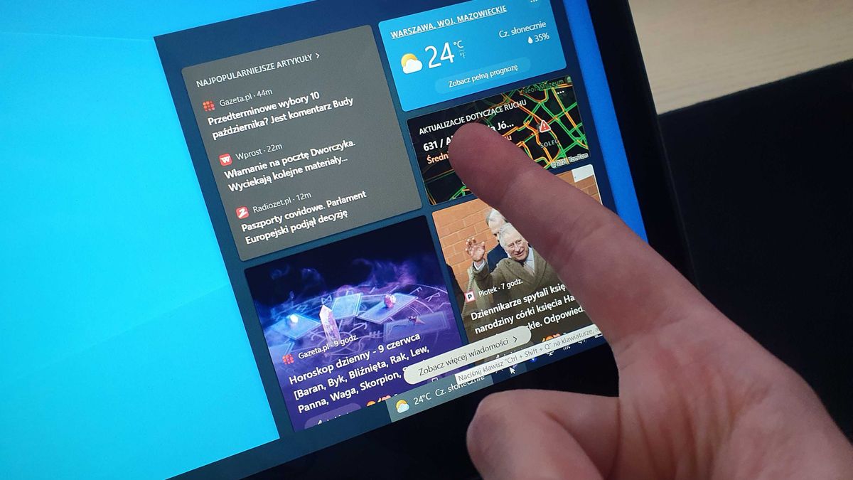 Windows 10 i widok "wiadomości i zainteresowania"