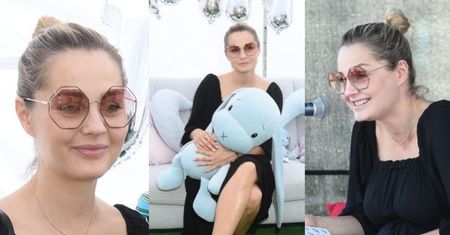 Małgorzata Socha w czerni czyta dzieciom bajki (ZDJĘCIA)