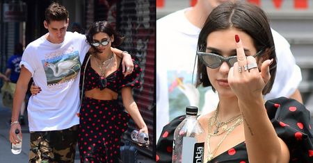 Zakochana Dua Lipa pokazuje fotografom środkowy palec