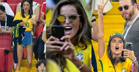Alessandra Ambrosio i Izabel Goulart szaleją na trybunach w Moskwie