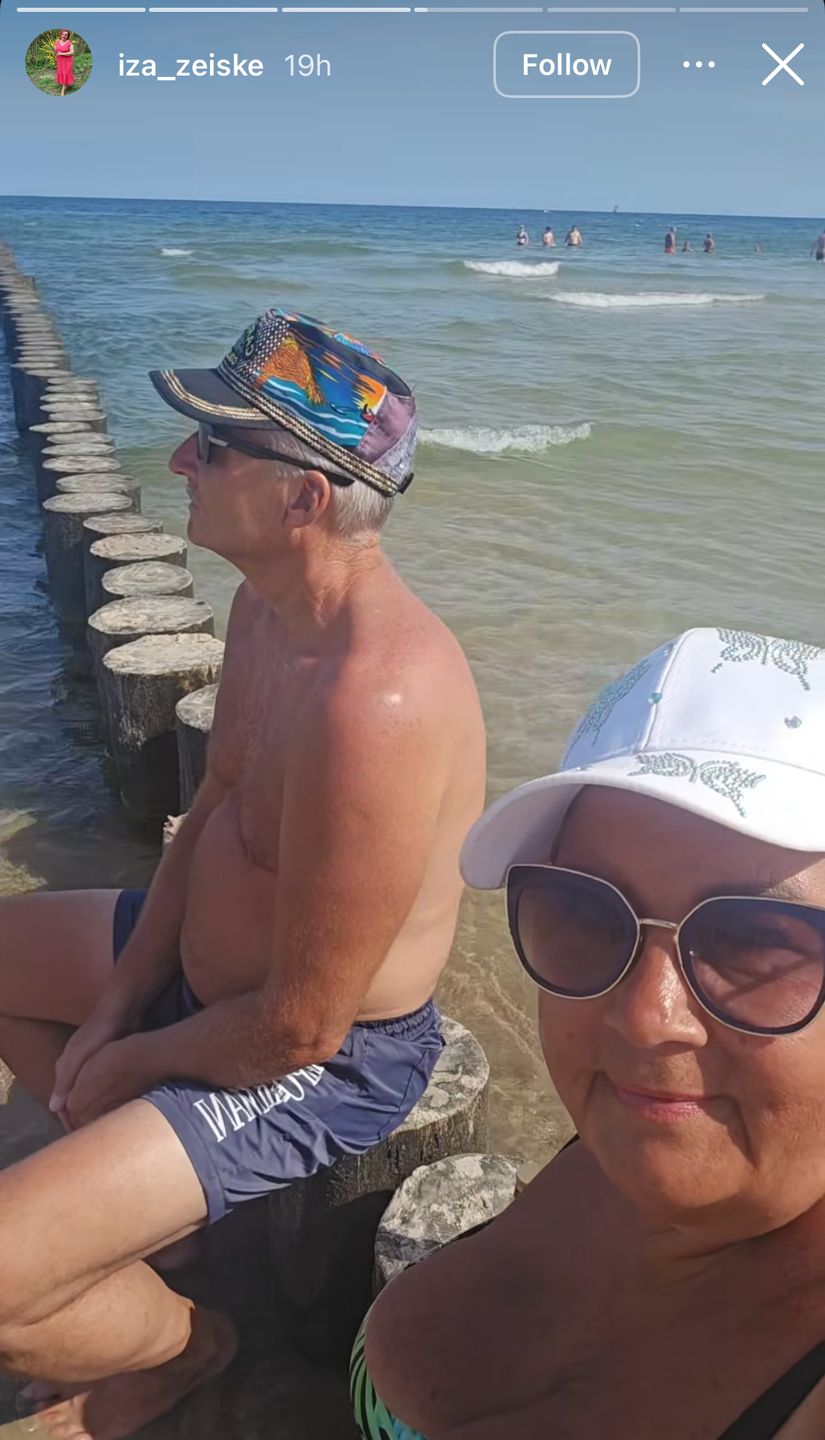 Izabela Zeiske z mężem na wakacjach