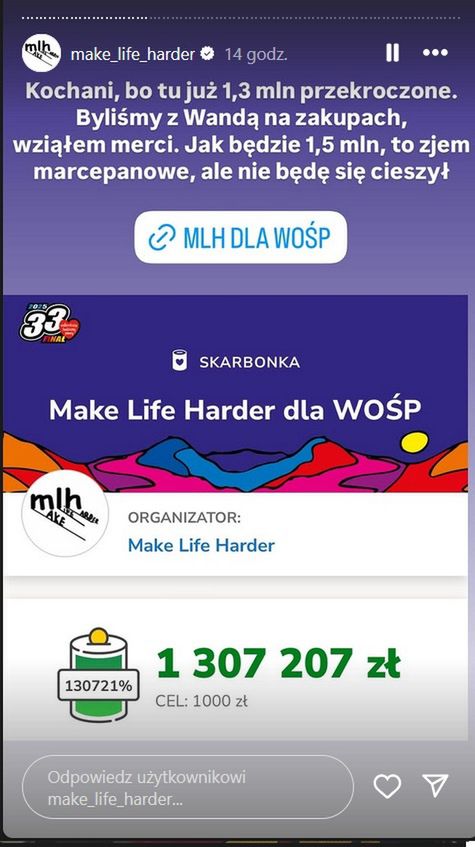 Make Life Harder zebrało 3 miliony złotych dla WOŚP