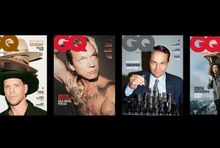 Cztery okładki pierwszego wydania "GQ"
