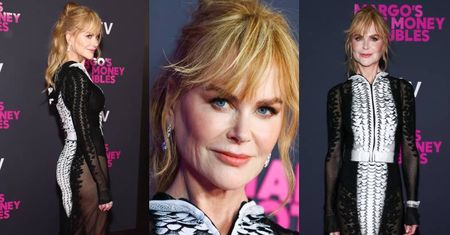 58-letnia Nicole Kidman eksponuje zabójczą sylwetkę w dopasowanej kreacji z prześwitami. Petarda? (ZDJĘCIA)